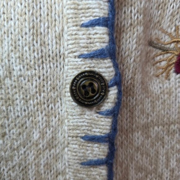 C.J. Banks Hand Embroidered "Seasons" Sweater 14W - Picture 5 of 11